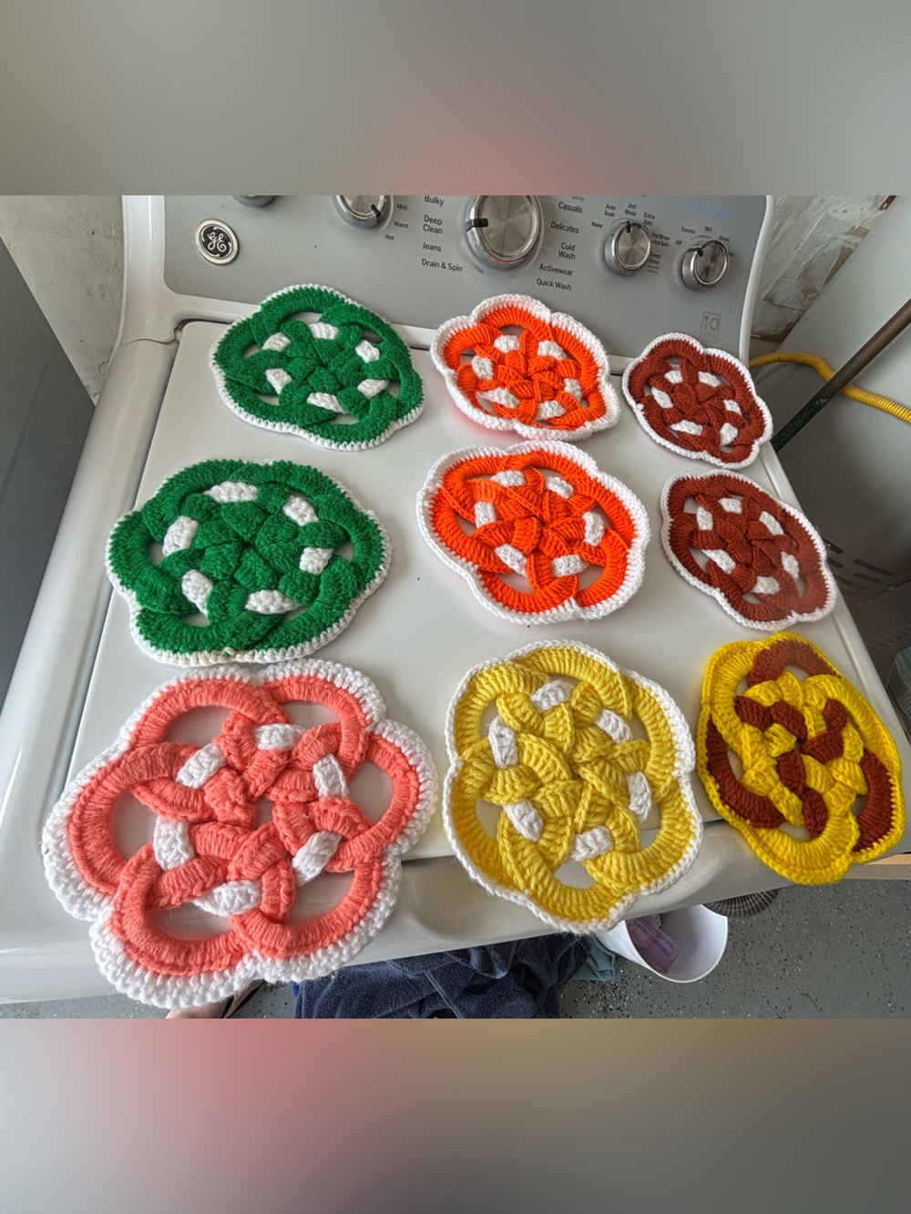 Handmade Crochet Kitchen Trivets - Multicolor Set